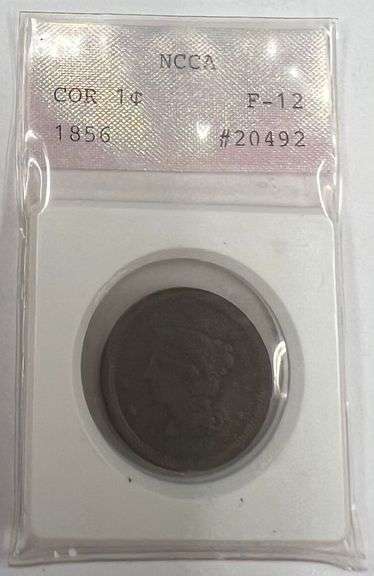 1856-P Coronet Large Cent, NCAA F-12