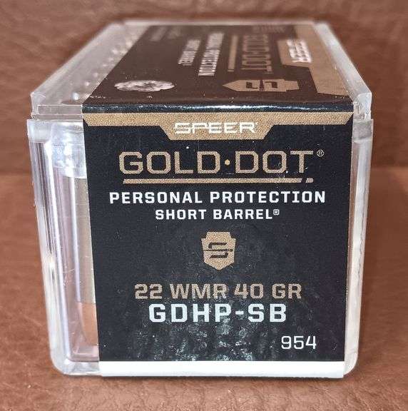 50rd Box of Speer Gold Dot .22WMR Ammo
