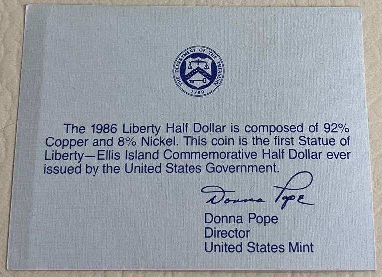 1986 Half Dollar Proof