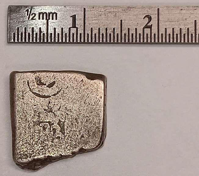 600 B.C. Karshapana Rare Silver Indian Coin, Punch Melted