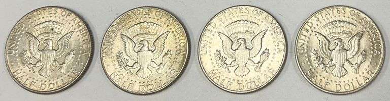 (4) 1964-D Kennedy Half Dollars, 4 times the money