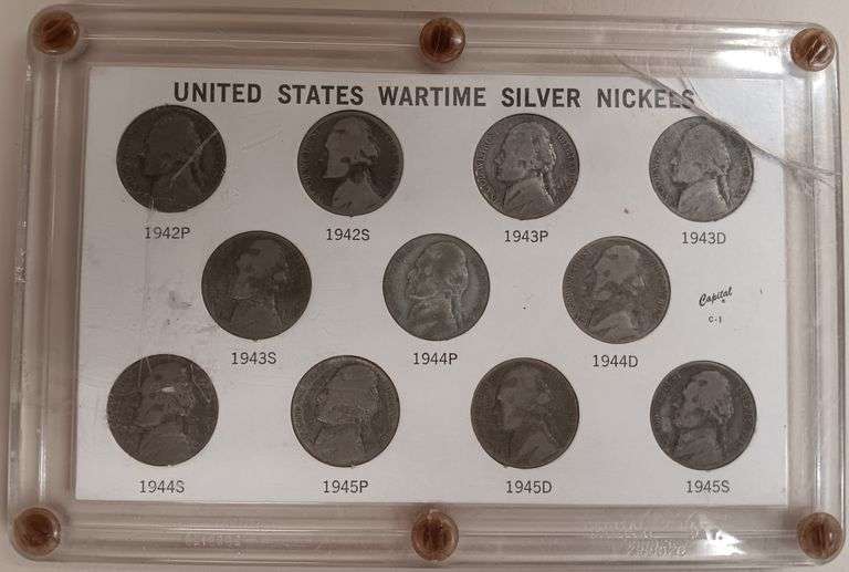 Set of (11) United States Wartime Silver Nickels
