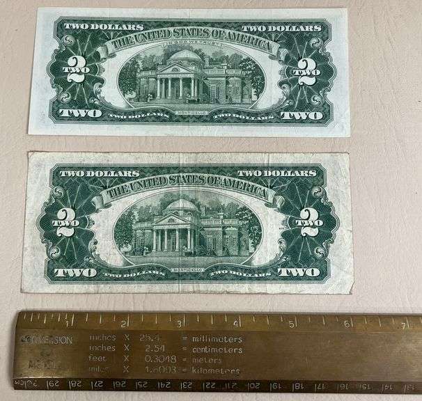 (2) Two Dollar Bills 1953 & 1963