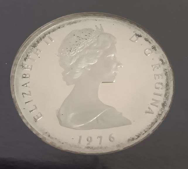1976 Turks And Caicos Islands Queen Victoria 20 Crowns .925 Silver Coin