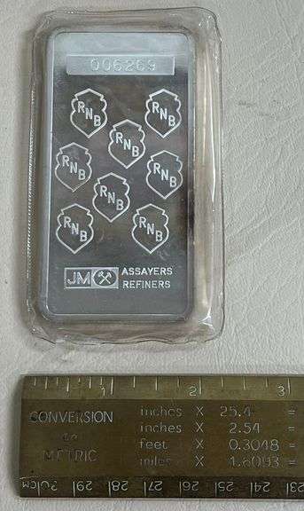 10 Troy Oz Johnson Matthey .999 Fine Silver Bar