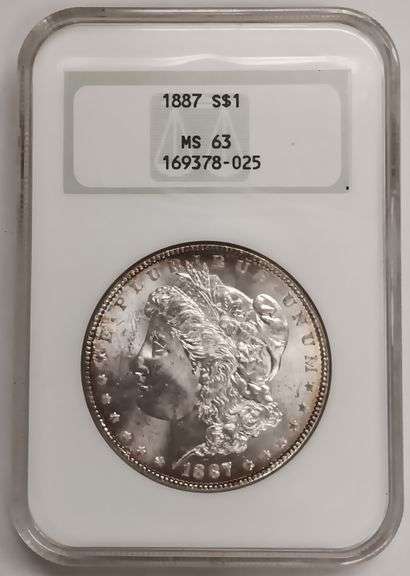 1887-P Morgan Silver Dollar, NGCA MS63