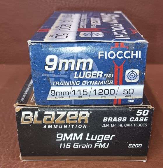 2) 50rd Boxes of 9mm Luger Ammo, Fiocchi & CCI Blazer, 2 times the money