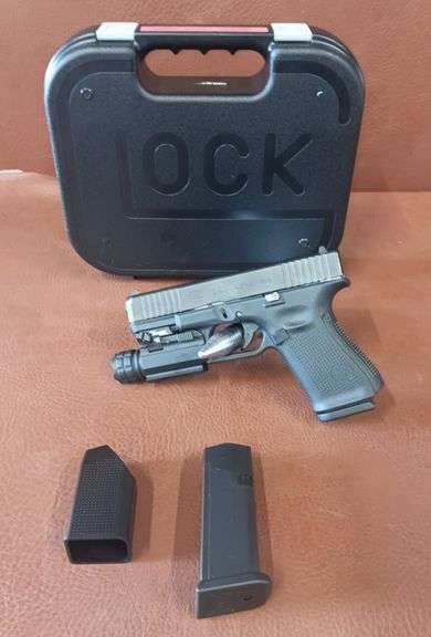 Glock 19 Gen 5 9x19mm Pistol w/ NEBO Protec Elite HP 190 Tactical Light,  1 Extra Magazine & Speed Loader, In Original Case