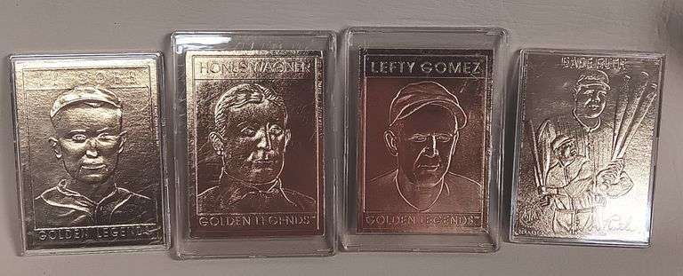 4) Gold Foil Plated Golden Legends Baseball Cards, 4 times the money