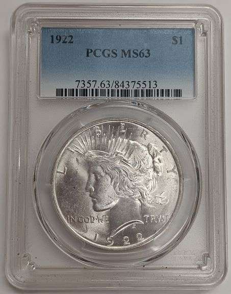 1922-P Peace Silver Dollar, PCGS MS63