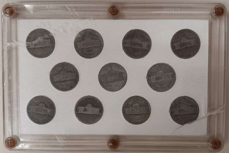 Set of (11) United States Wartime Silver Nickels