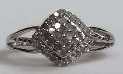 Sterling Silver Diamond Dinner Ring