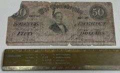 1861 Confederate States Of America $50 Note