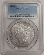 1890-S Morgan Silver Dollar, PCGS AU55