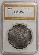1890-P Morgan Silver Dollar, PGA MS64