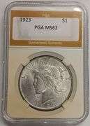 1923-P Peace Silver Dollar, PGA MS62