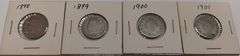 4) Liberty Nickels, 1898-P, 1899-P, 1900-P & 1901-P, 4 times the money