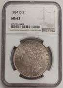 1884-O Morgan Silver Dollar, NGC MS63