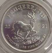 2021 South African 1oz Fine Silver Krugerrand, PCGS MS70
