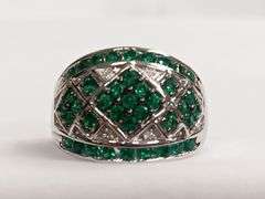 Sterling Silver Emerald Dinner Ring