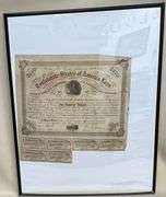 Framed $500 Confederate States of America Bond w/ 6 Coupons