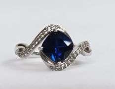 Sterling Silver Sapphire Dinner Ring