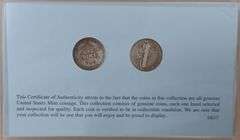 (1) 1916 Double Dated Silver Barber Dime & (1) 1916 Double Dated Silver Mercury Dime