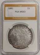 1881-P Morgan Silver Dollar, PGA MS63
