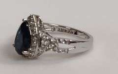 Sterling Silver Pear Cut Sapphire Dinner Ring