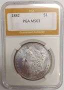 1882-P Morgan Silver Dollar, PGA MS63
