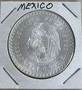 1948 Mexican Silver 5 Pesos Coin, .900 Silver Content