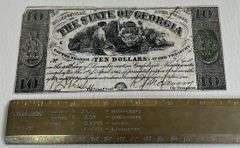 1864 State Of Georgia $10 Confederate Note