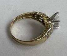 (2) 14k Gold Rings, 12g Total, White Artificial Stones