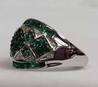 Sterling Silver Emerald Dinner Ring
