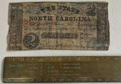 1861 State Of North Carolina $2 Confederate Note