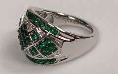 Sterling Silver Emerald Dinner Ring