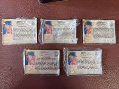 5 Nolan Ryan Embossed Metal Collector Cards in Metal Tin
