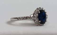 Sterling Silver Blue & White Sapphire Ring