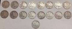 (17) Walking Liberty Half Dollars, 17 times the money