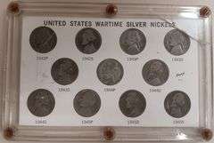 Set of (11) United States Wartime Silver Nickels