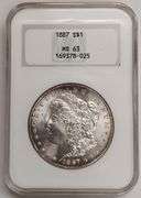 1887-P Morgan Silver Dollar, NGCA MS63
