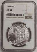 1885-O Morgan Silver Dollar, NGC MS63