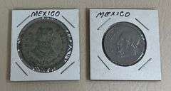 2) Mexican 1 Pesos, 1962 & 1971