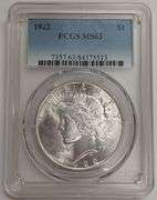 1922-P Peace Silver Dollar, PCGS MS63