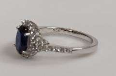 Sterling Silver Blue & White Sapphire Ring