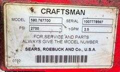 Craftsman 2700 PSI Pressure Washer, Does Work