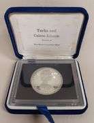 1976 Turks And Caicos Islands Queen Victoria 20 Crowns .925 Silver Coin