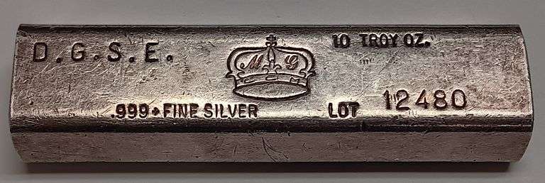 D.G.S.E. 10oz .999 Fine Silver Bar
