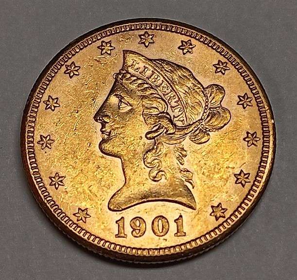 1901-S Liberty Head $10 Gold Coin, 16.7g