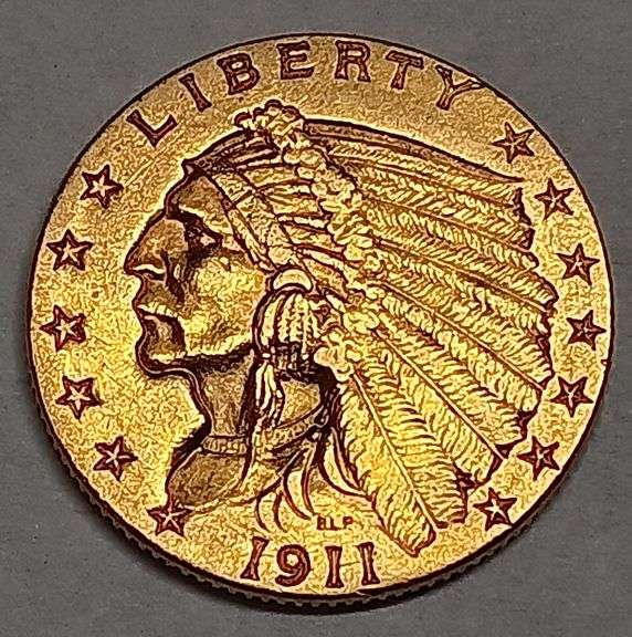 1911-P Indian Head $2.5 Gold Coin, 4.2g